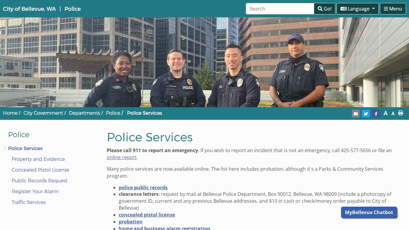 Police Services | City of Bellevue